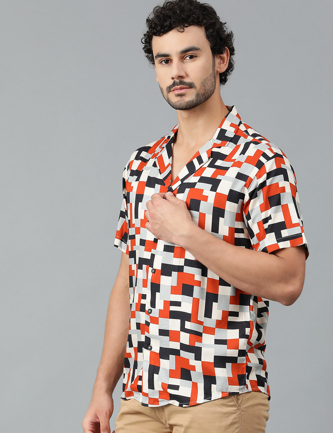 KOTTY Men Printed Casual Multicolor Shirt 
