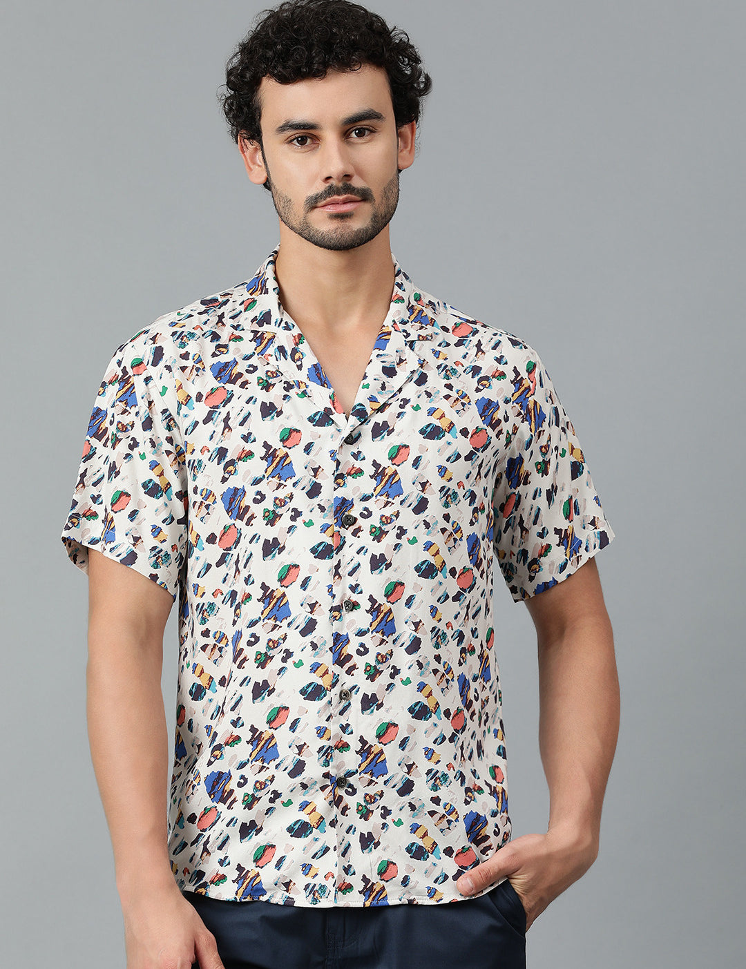 KOTTY Men Printed Casual Multicolor Shirt 