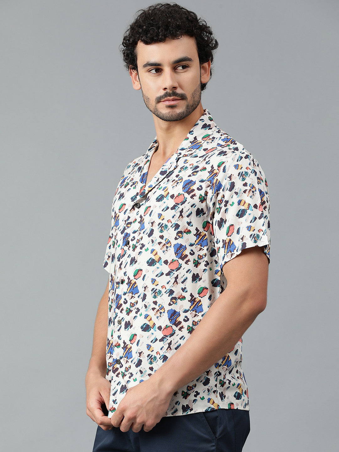 KOTTY Men Printed Casual Multicolor Shirt 