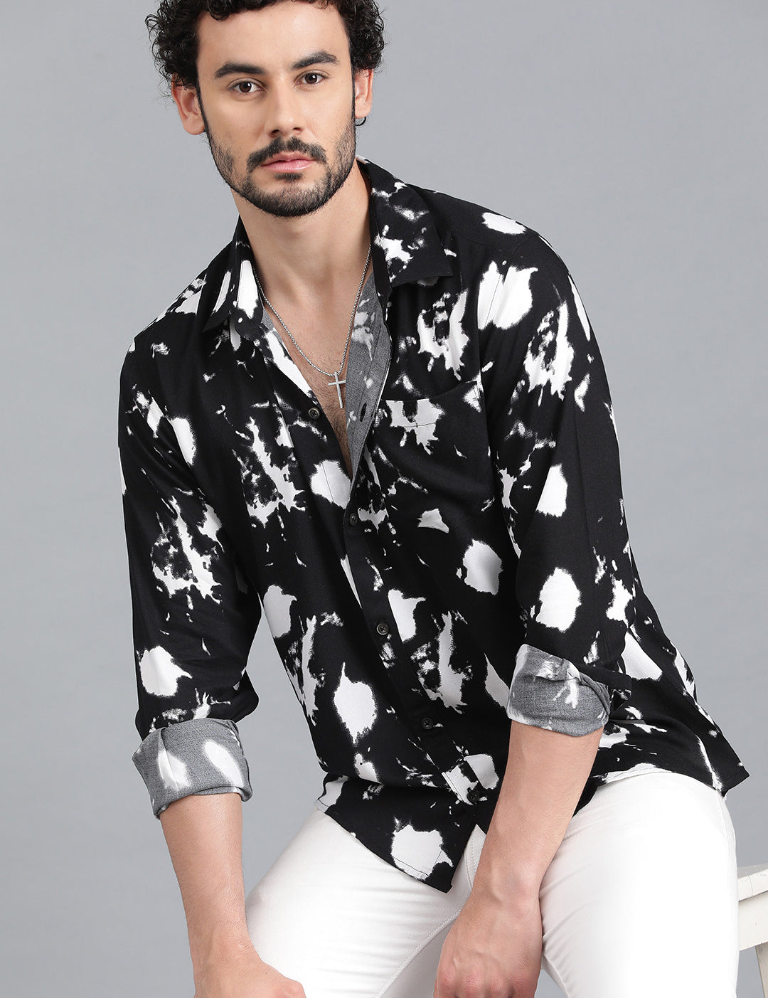 KOTTY Men Printed Casual Multicolor Shirt 