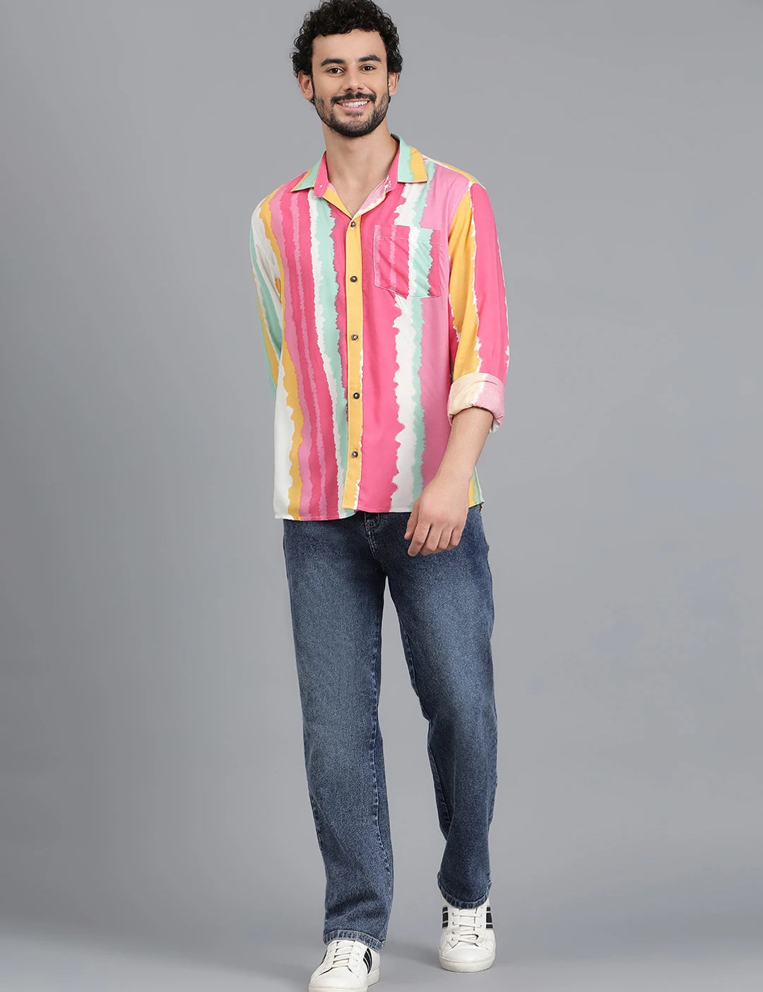 KOTTY Men Printed Casual Multicolor Shirt 