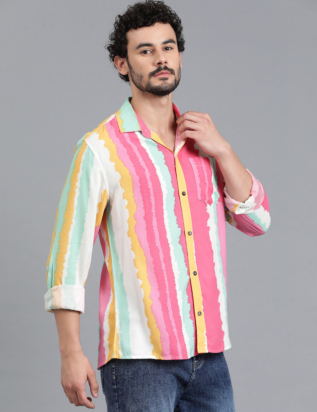KOTTY Men Printed Casual Multicolor Shirt 