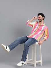 KOTTY Men Printed Casual Multicolor Shirt 