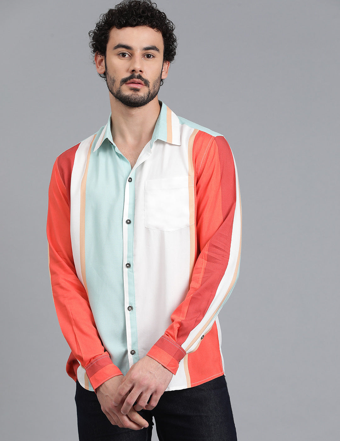 KOTTY Men Printed Casual Multicolor Shirt 