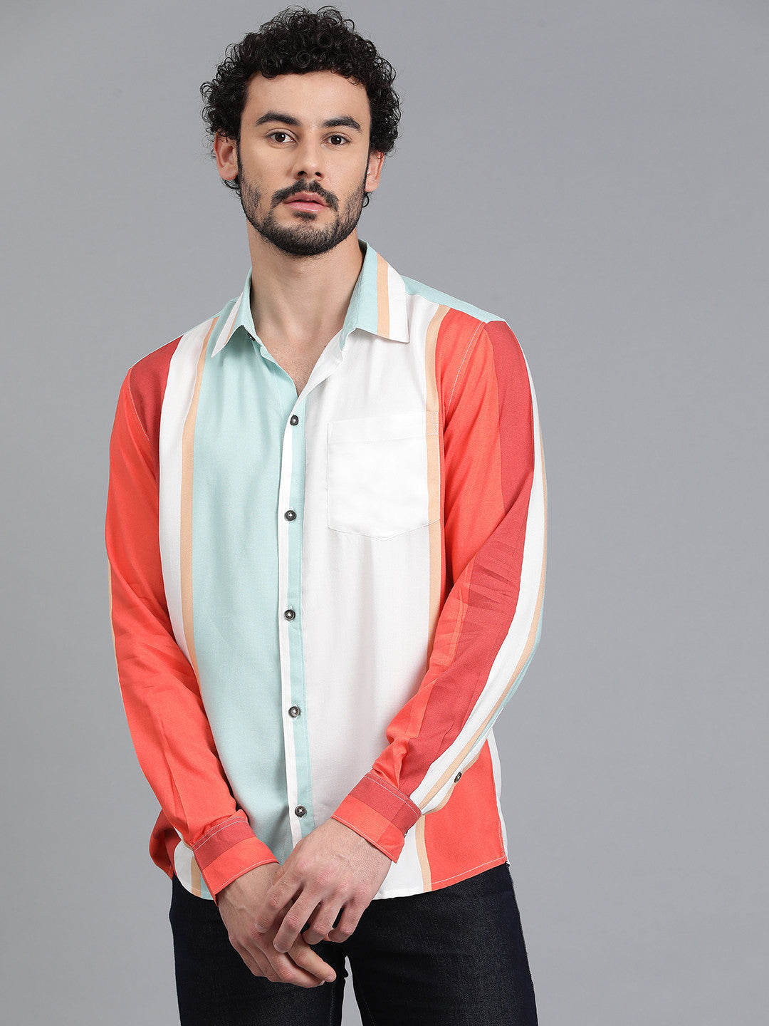 KOTTY Men Printed Casual Multicolor Shirt 