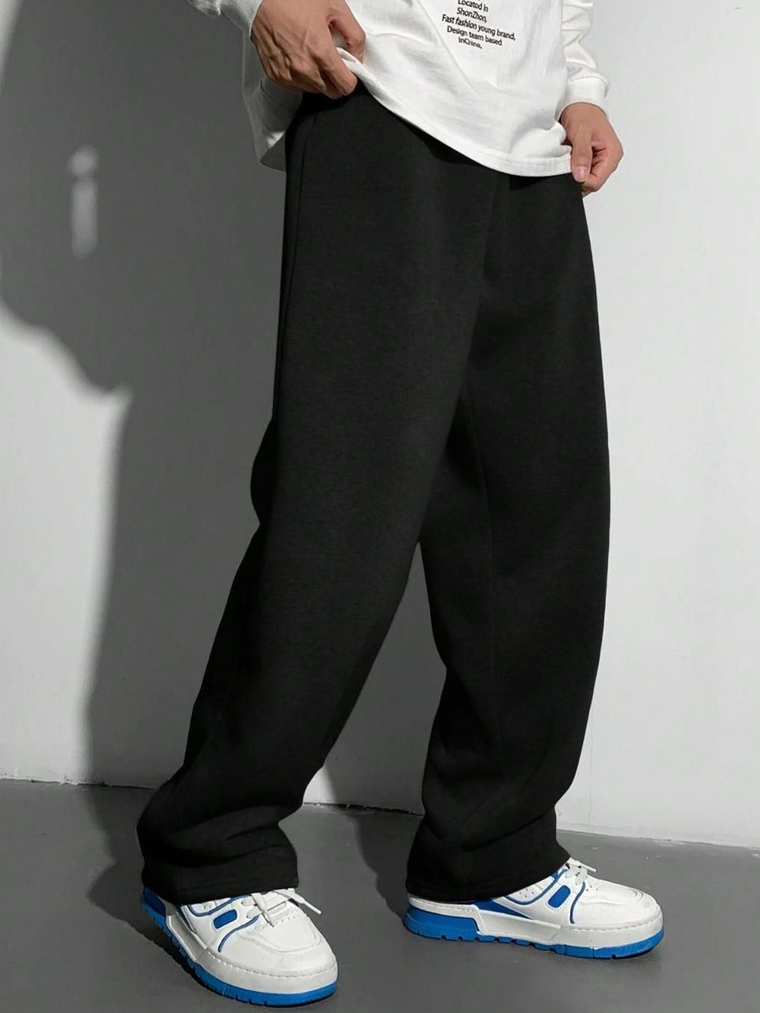 KOTTY Men‚Äôs Black Relaxed Fit Track Pants