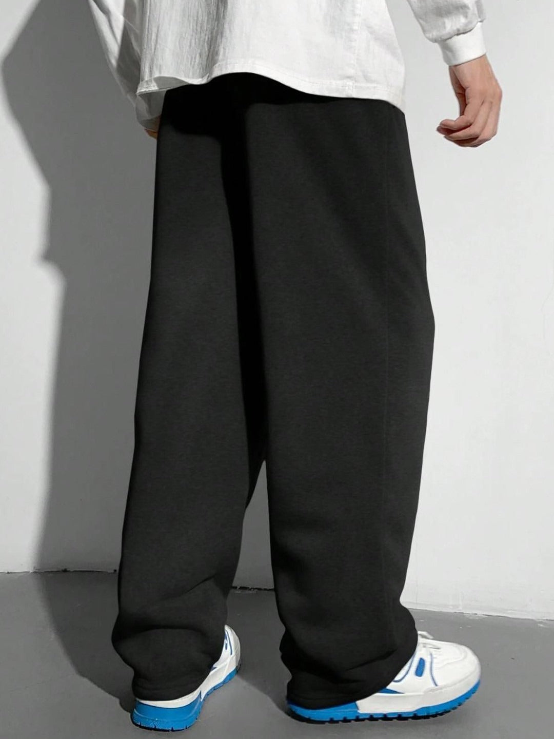 KOTTY Men‚Äôs Black Relaxed Fit Track Pants