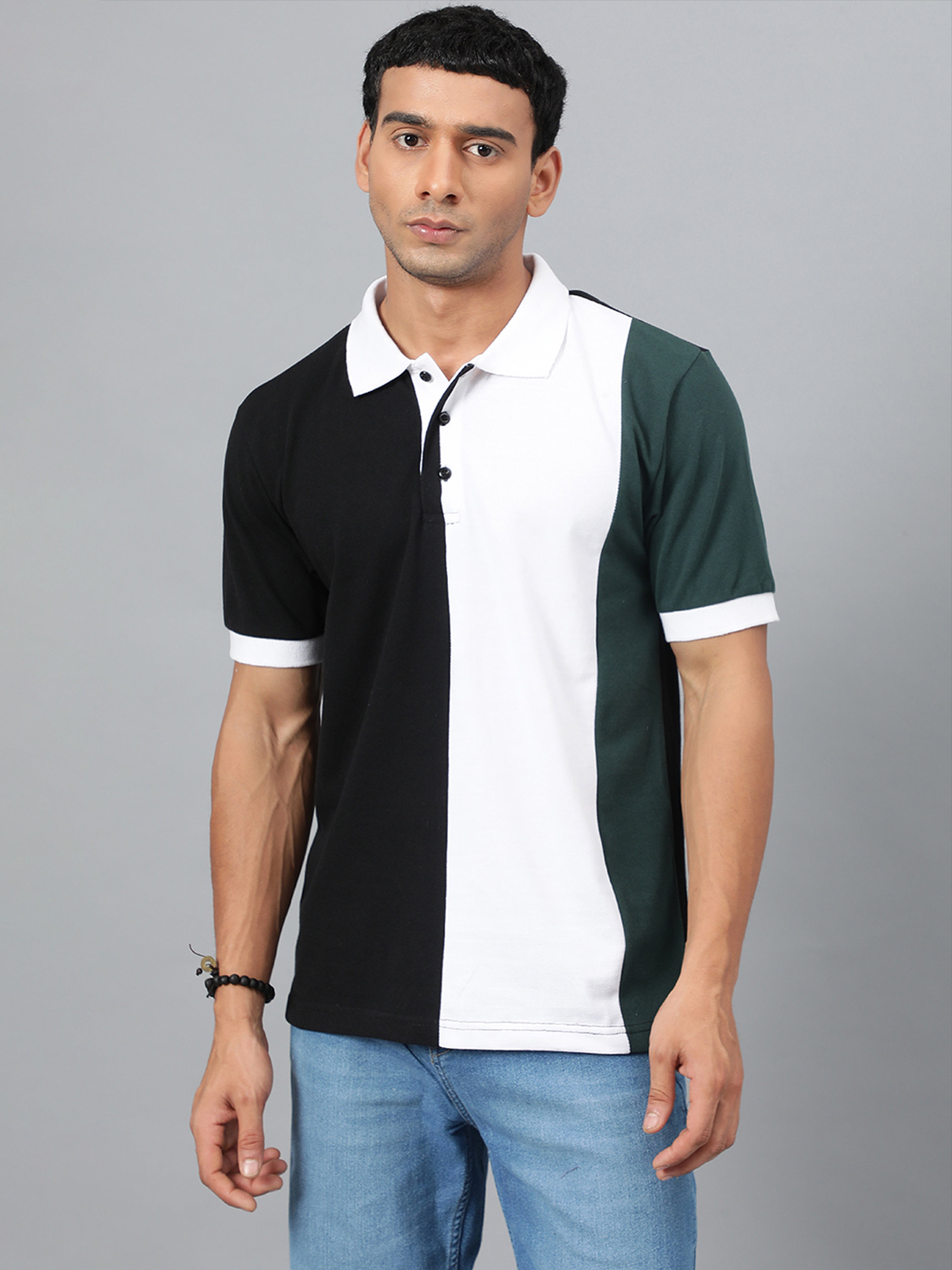 KOTTY Colorblock Men Polo Neck Multicolor T-Shirt
