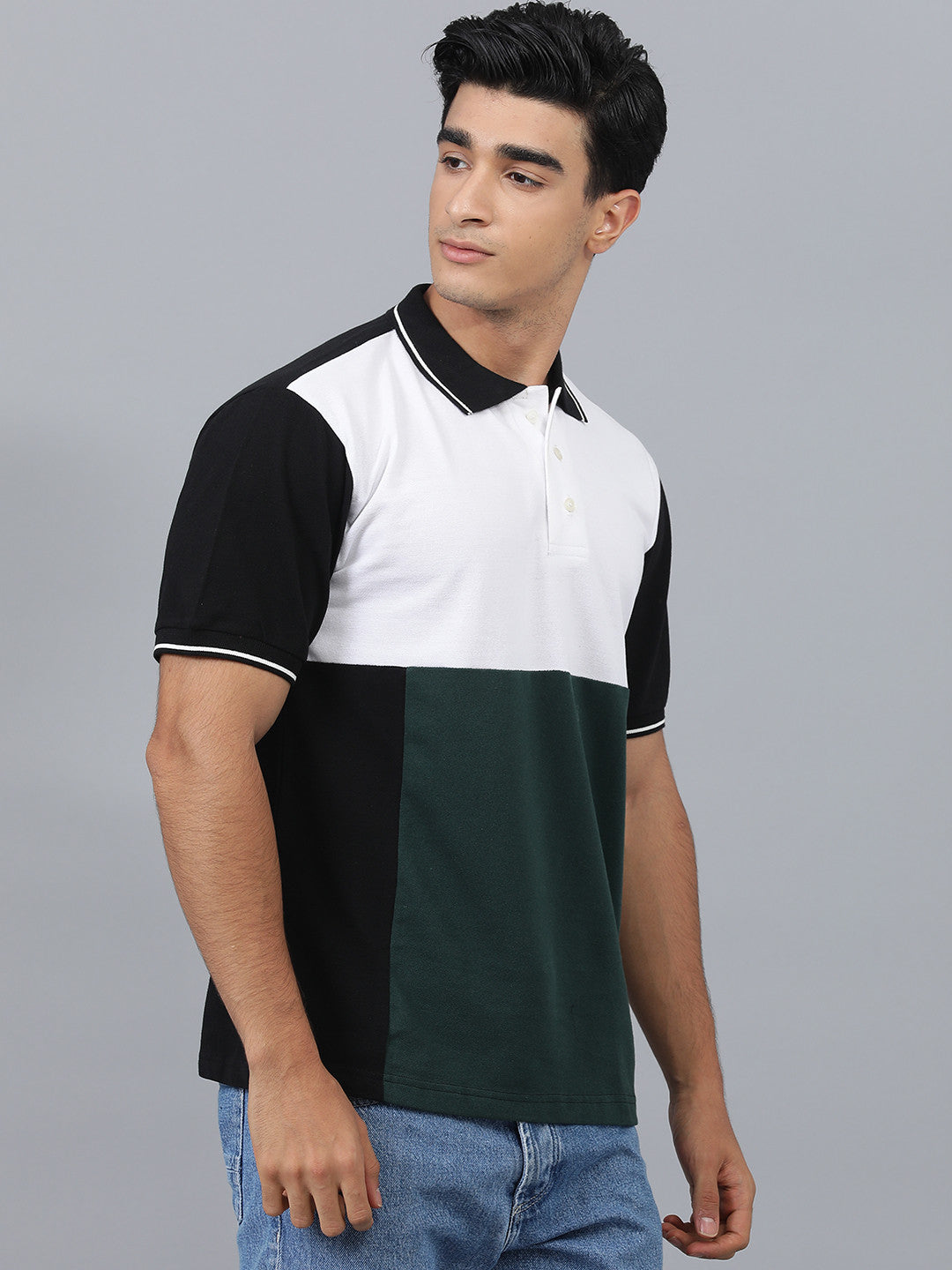 KOTTY Colorblock Men Polo Neck Multicolor T-Shirt