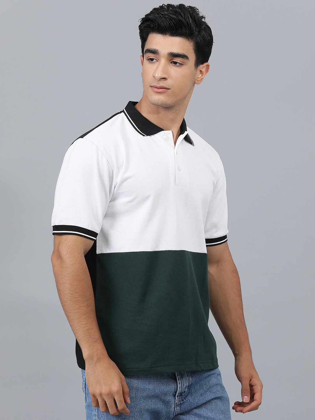 KOTTY Colorblock Men Polo Neck Multicolor T-Shirt