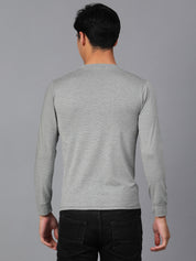 KOTTY Solid Men Round Neck Grey T-Shirt