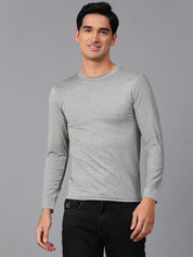 KOTTY Solid Men Round Neck Grey T-Shirt