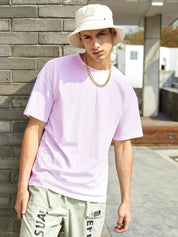 KOTTY Solid Men Round Neck Purple T-Shirt