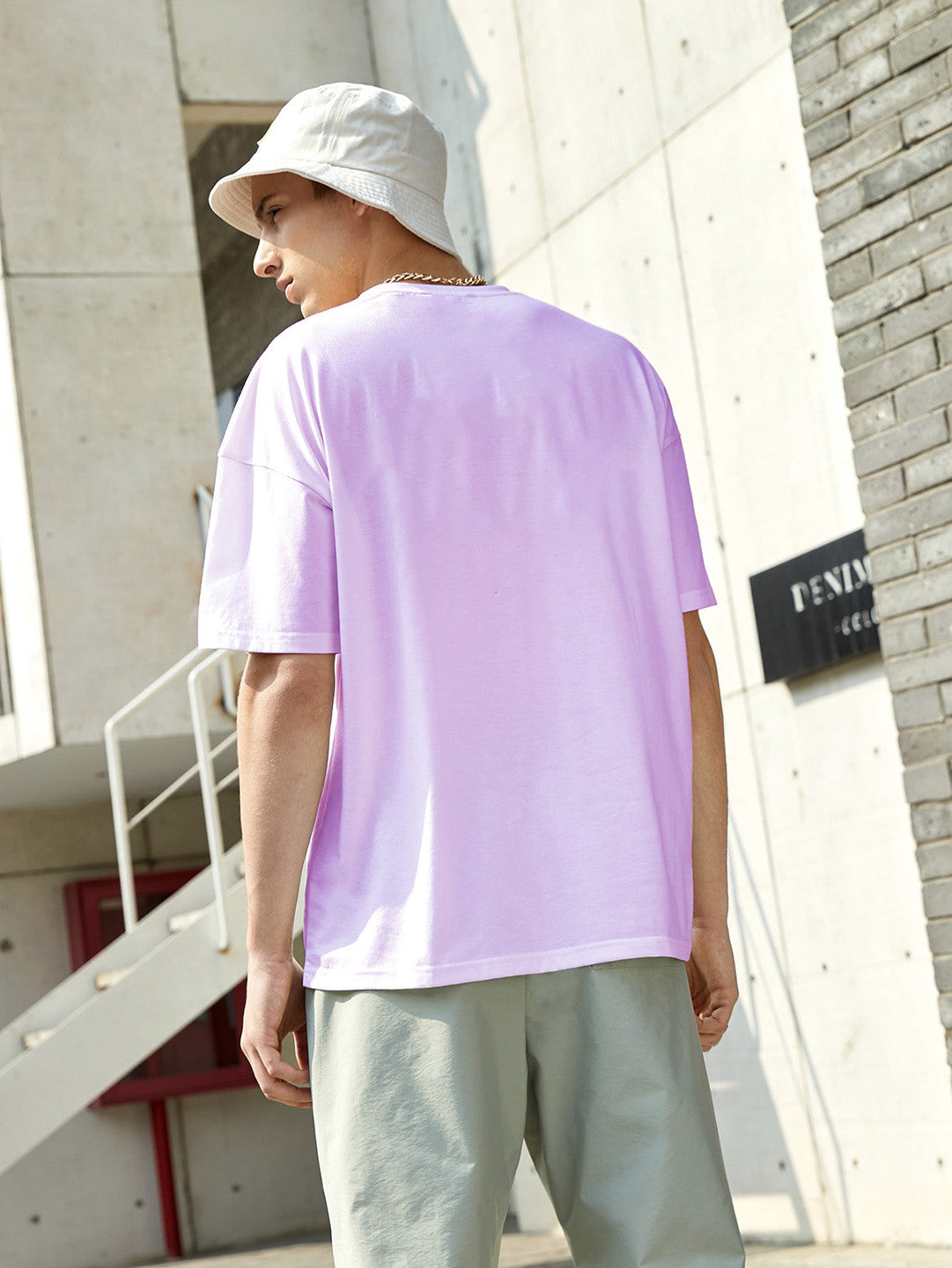 KOTTY Solid Men Round Neck Purple T-Shirt