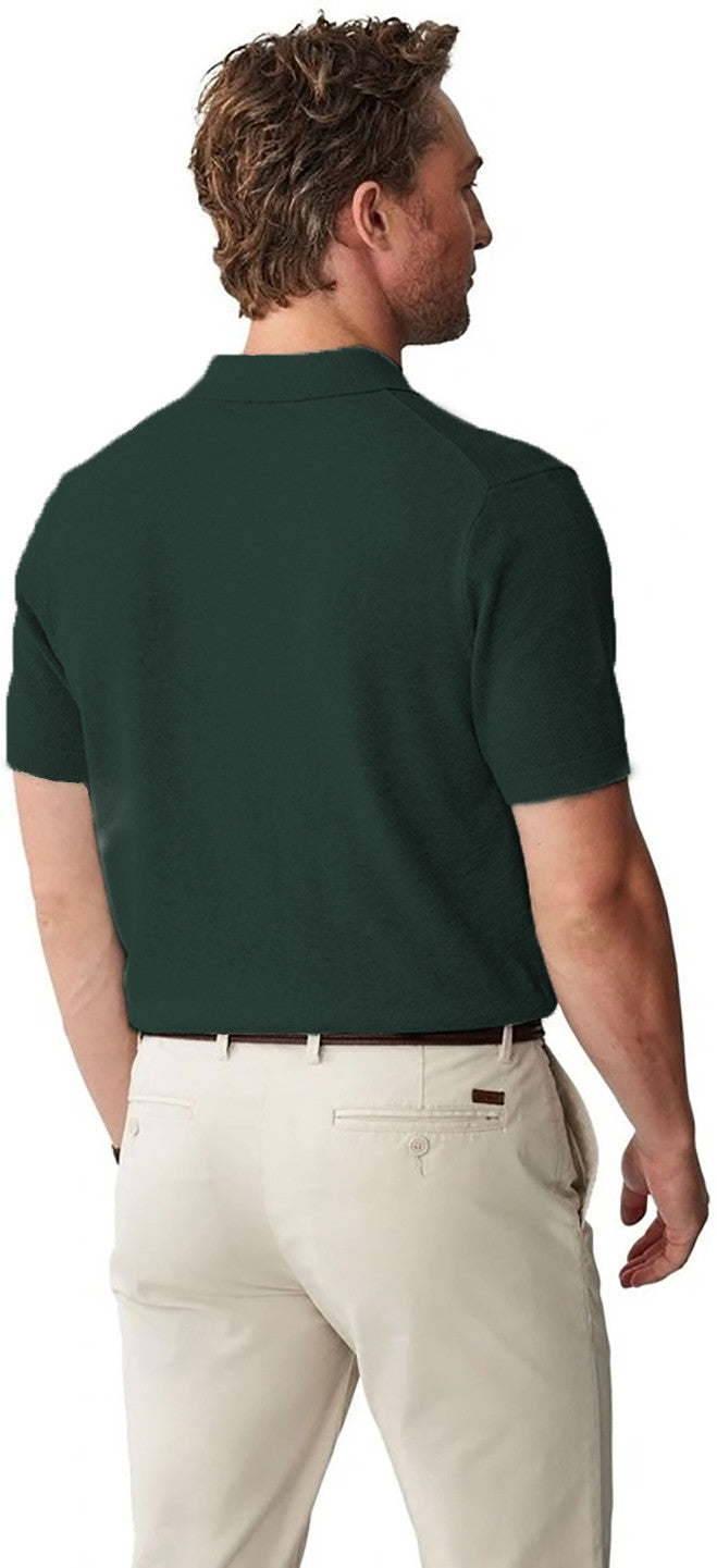KOTTY Solid Men Polo Neck Green T-Shirt