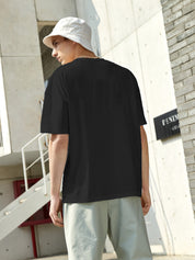 KOTTY Solid Men Round Neck Black T-Shirt