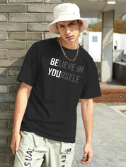 KOTTY Printed Men Round Neck Black T-Shirt