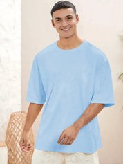 KOTTY Printed Men Round Neck Blue T-Shirt