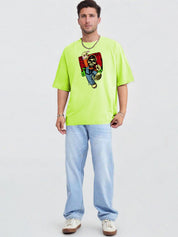 KOTTY Printed Men Round Neck Light Green T-Shirt