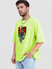 KOTTY Printed Men Round Neck Light Green T-Shirt