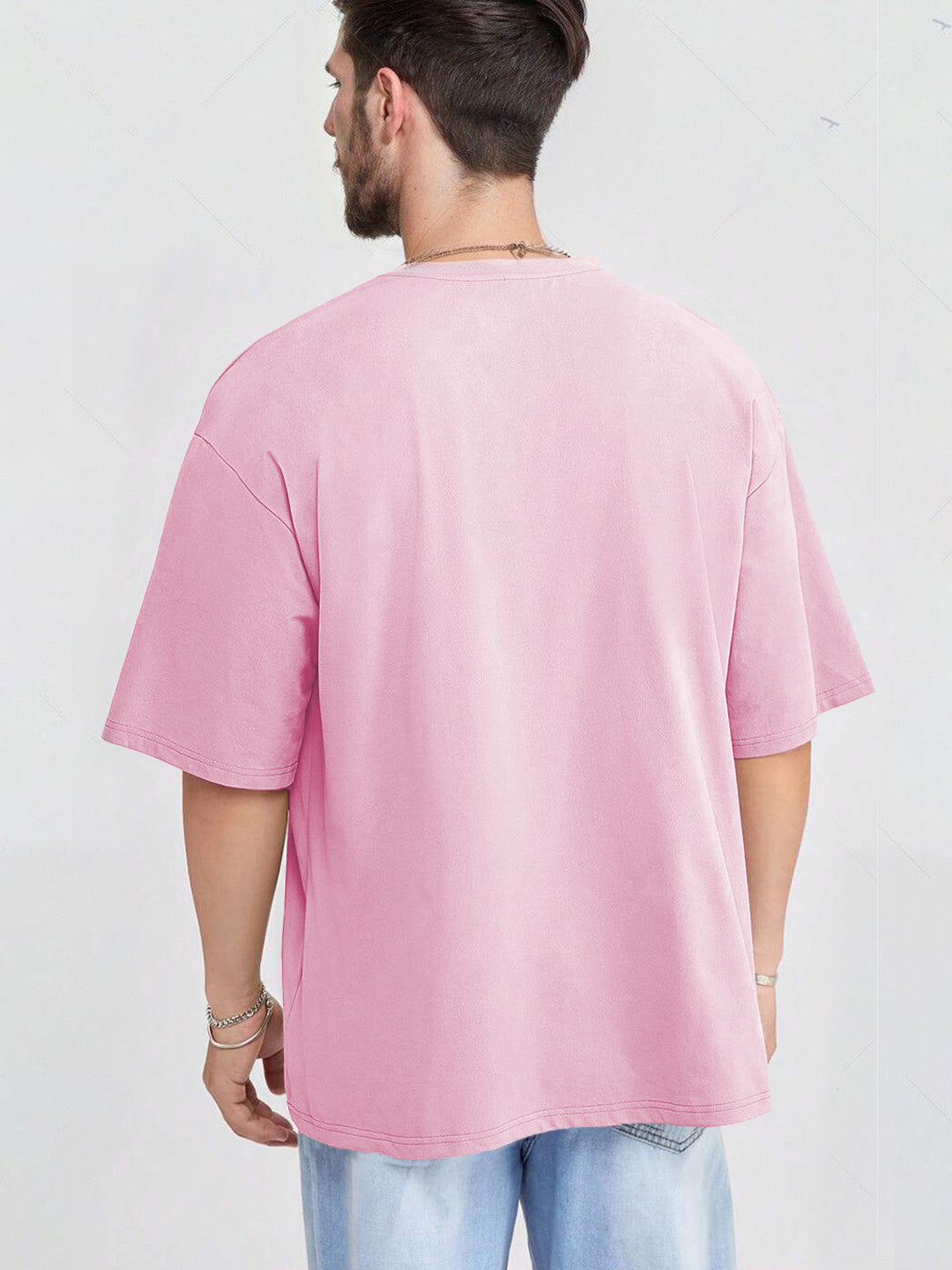 KOTTY Printed Men Round Neck Pink T-Shirt