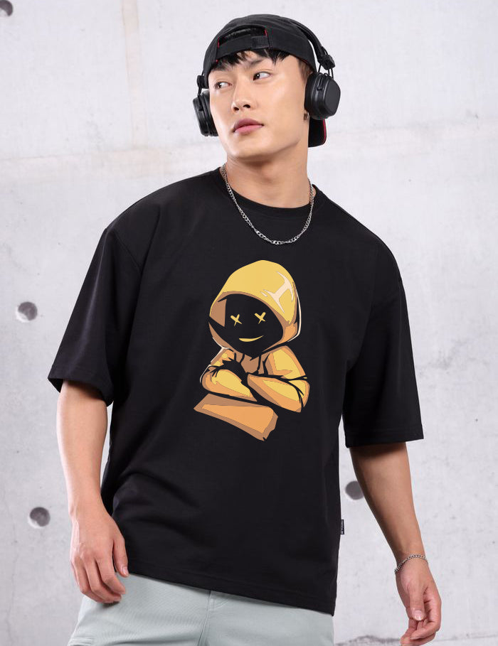 KOTTY Printed Men Round Neck Black T-Shirt