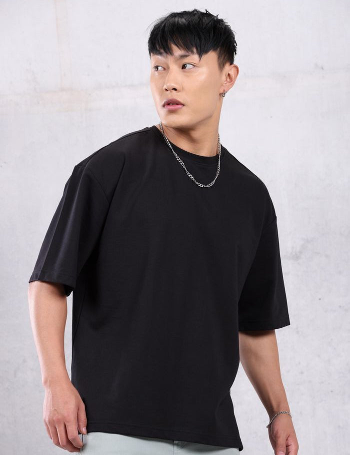 KOTTY Printed Men Round Neck Black T-Shirt