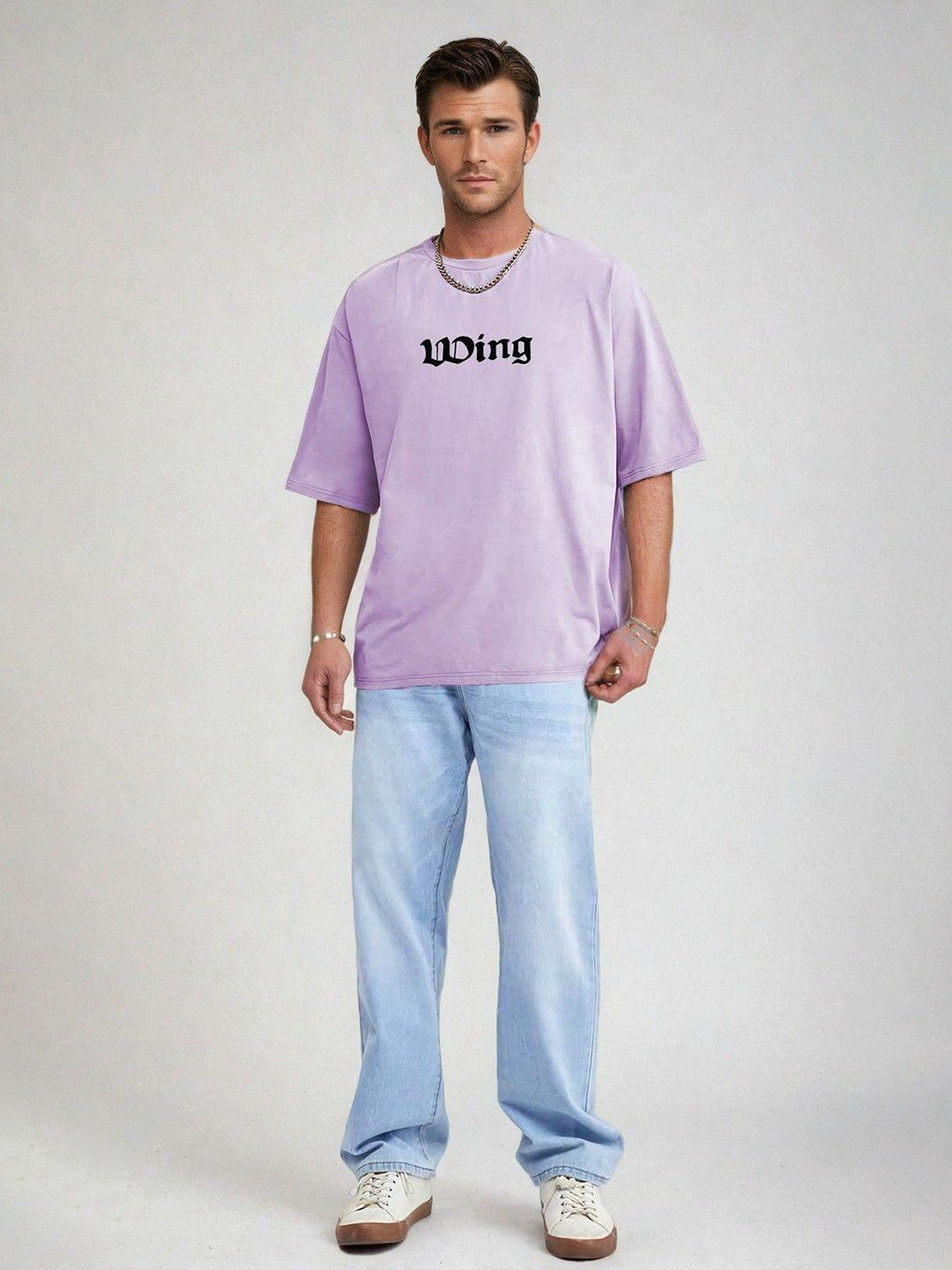 KOTTY Printed Men Round Neck Purple T-Shirt