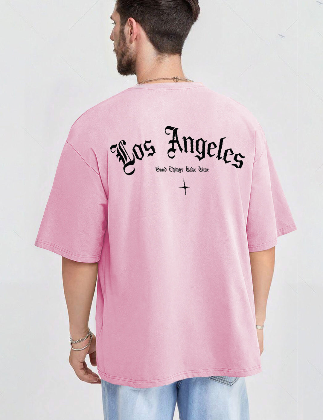 KOTTY Printed Men Round Neck Pink T-Shirt
