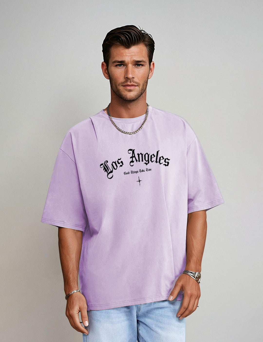 KOTTY Printed Men Round Neck Purple T-Shirt