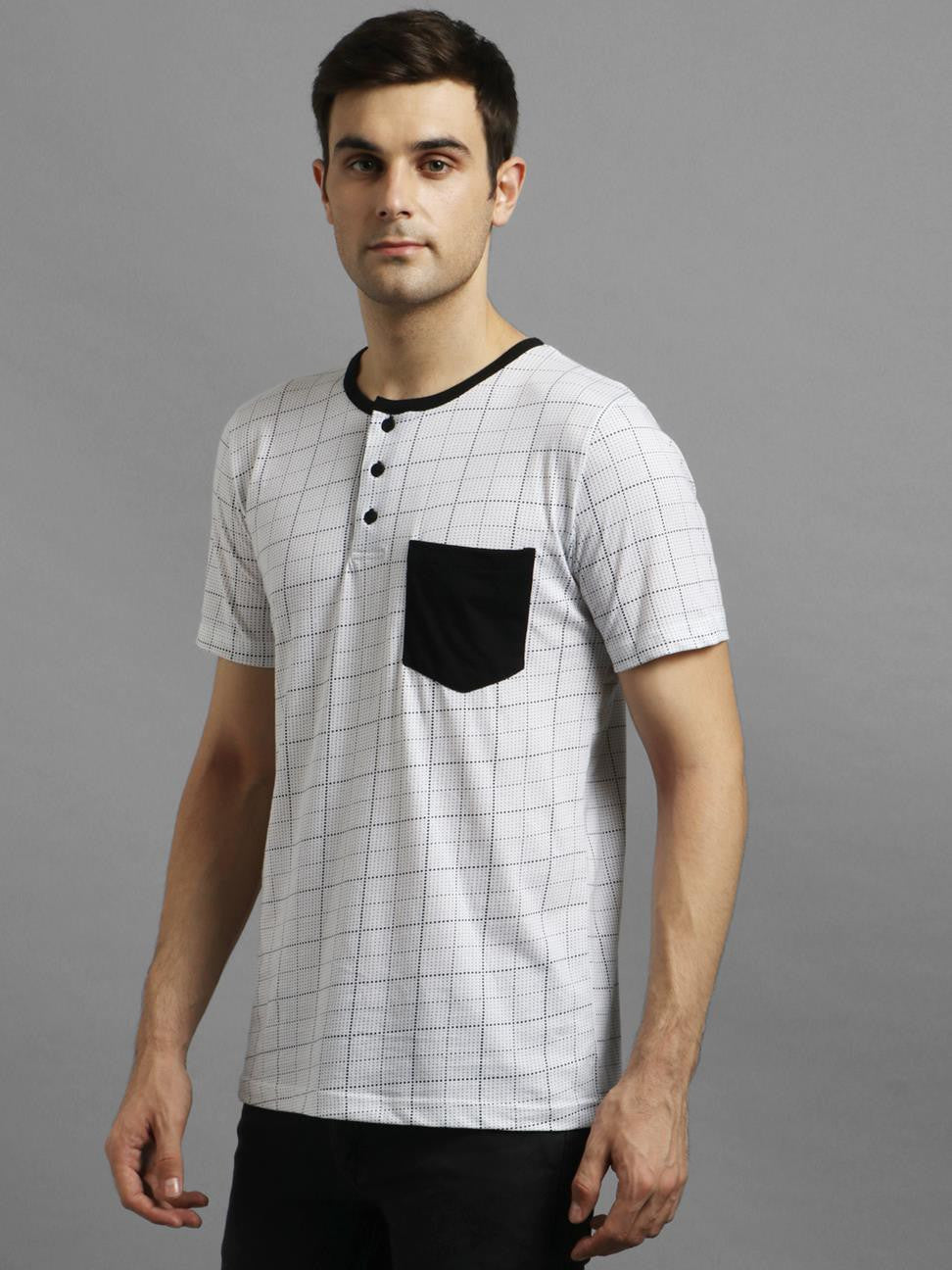 KOTTY Printed Men Round Neck White T-Shirt