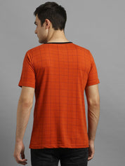 KOTTY Printed Men Round Neck Orange T-Shirt