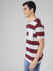 KOTTY Striped Men Round Neck Multicolor T-Shirt
