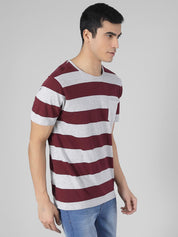 KOTTY Striped Men Round Neck Multicolor T-Shirt