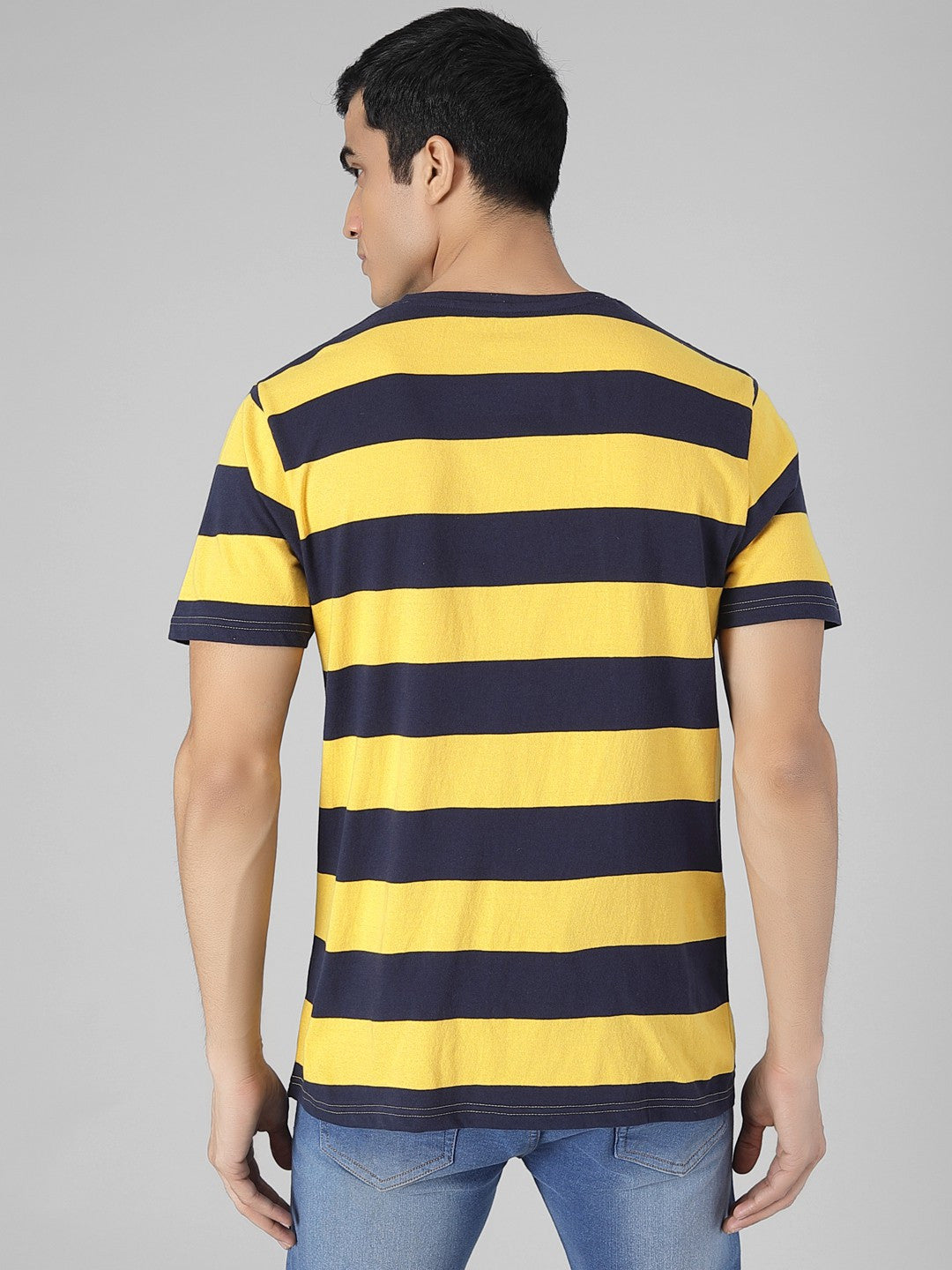 KOTTY Striped Men Round Neck Multicolor T-Shirt
