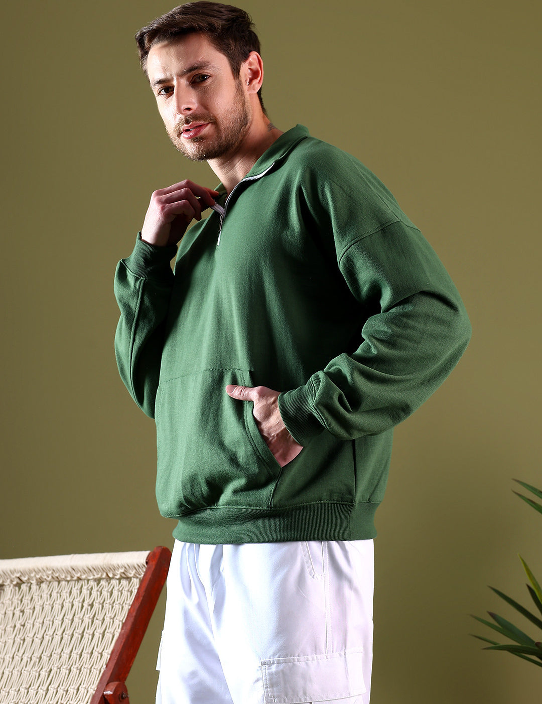 KOTTY Full Sleeve Solid Men Sweatshirt 
