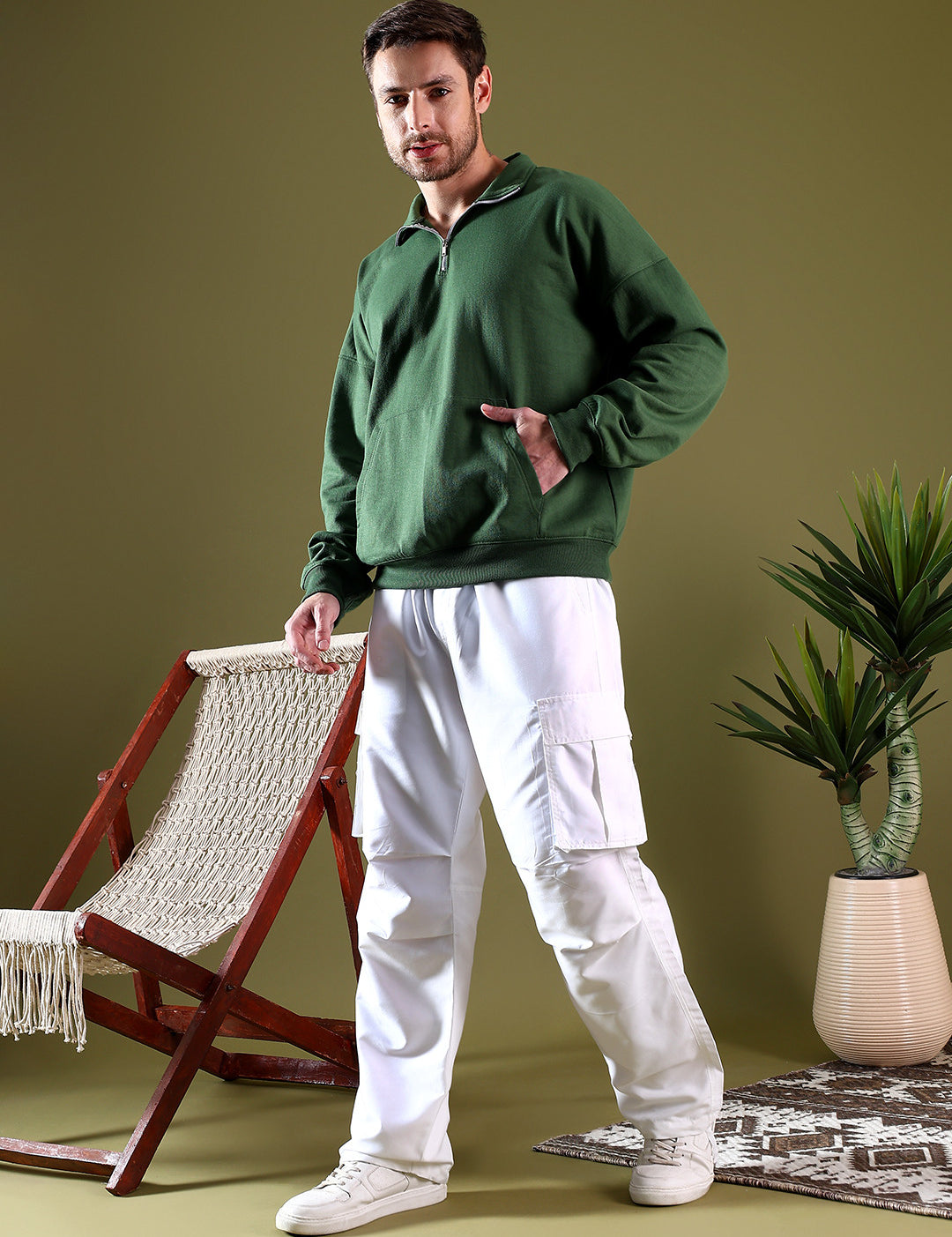 KOTTY Full Sleeve Solid Men Sweatshirt 