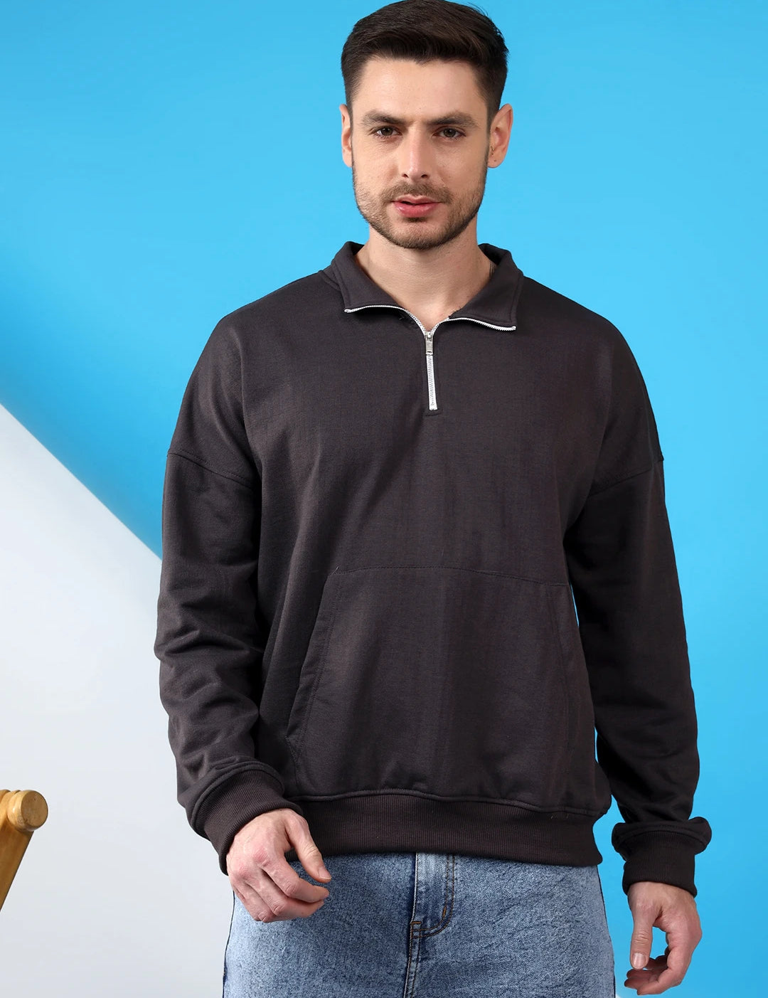 KOTTY Full Sleeve Solid Men Sweatshirt 