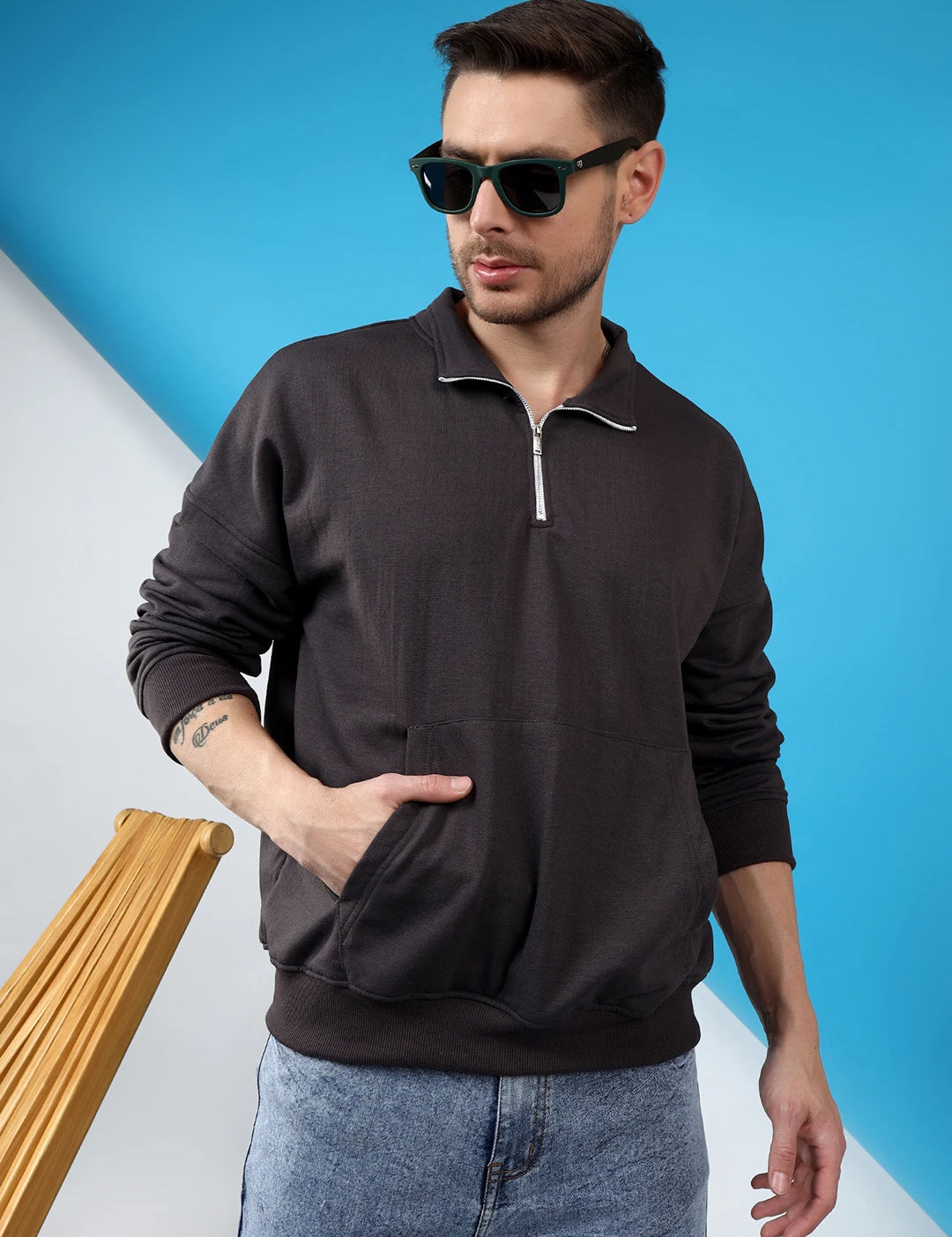 KOTTY Full Sleeve Solid Men Sweatshirt 