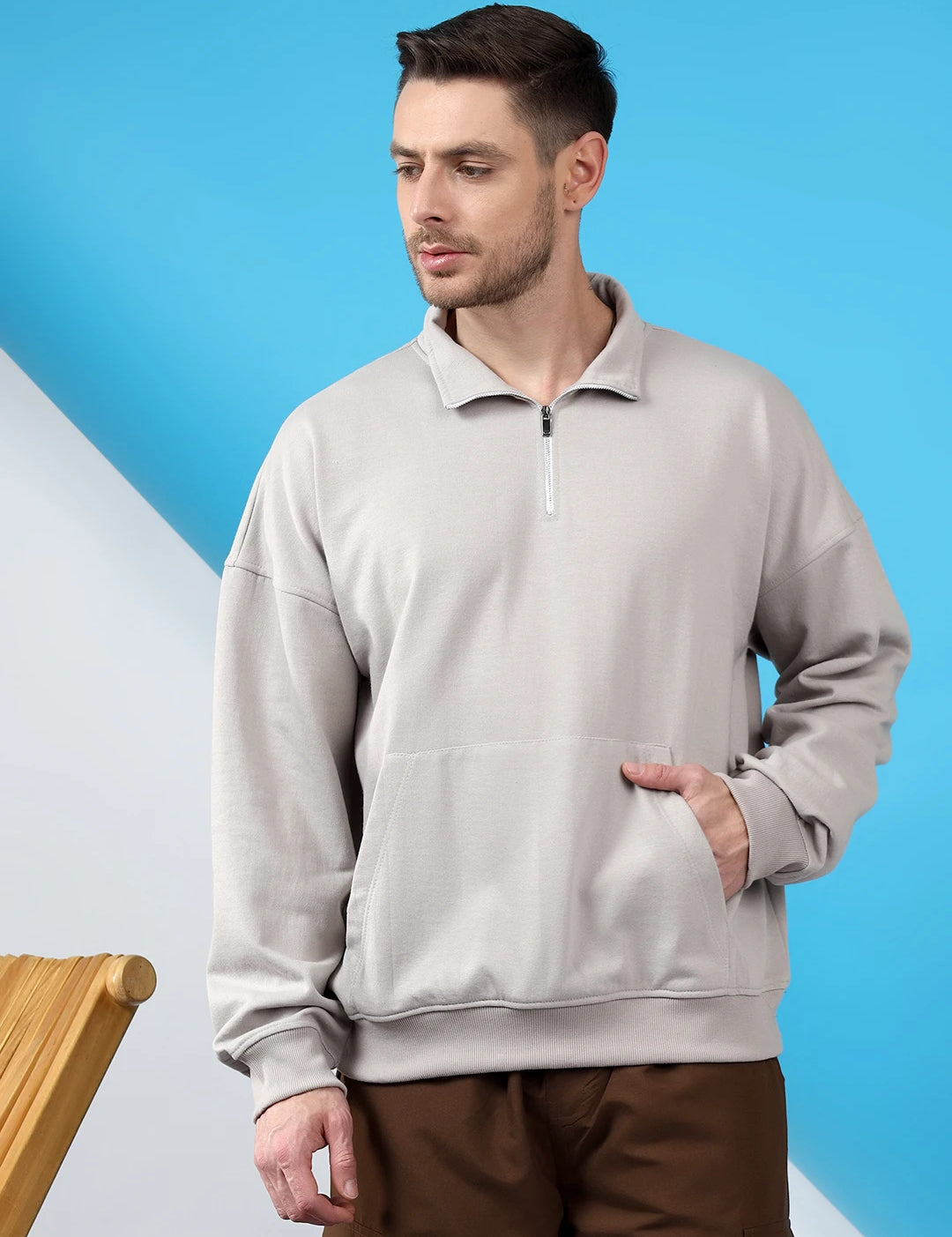KOTTY Full Sleeve Solid Men Sweatshirt 
