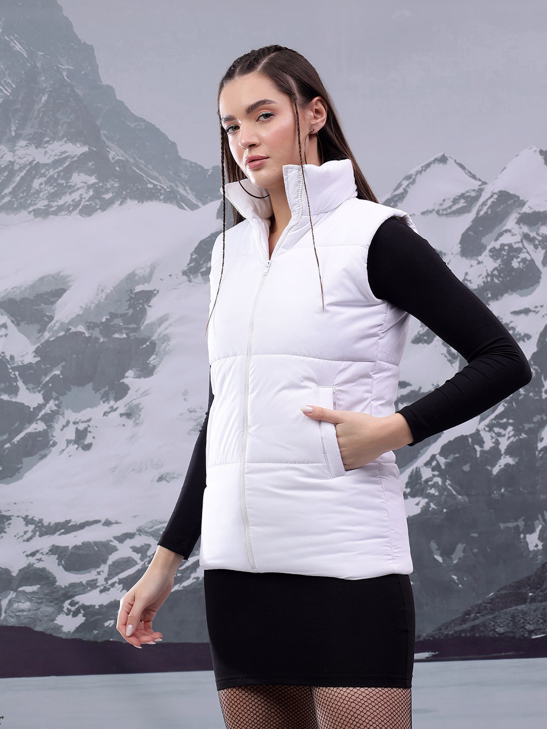 KOTTY Women's Solid Warm Water Resistant and Ultra Comfortable Winter Puffer Jacket