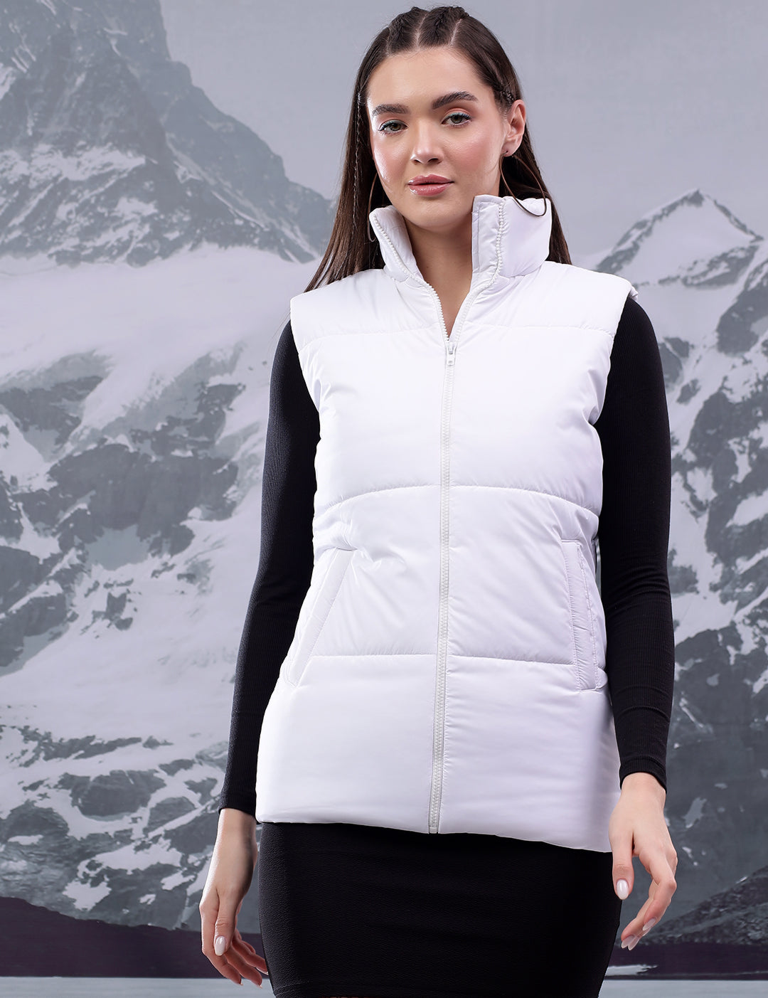 KOTTY Women's Solid Warm Water Resistant and Ultra Comfortable Winter Puffer Jacket