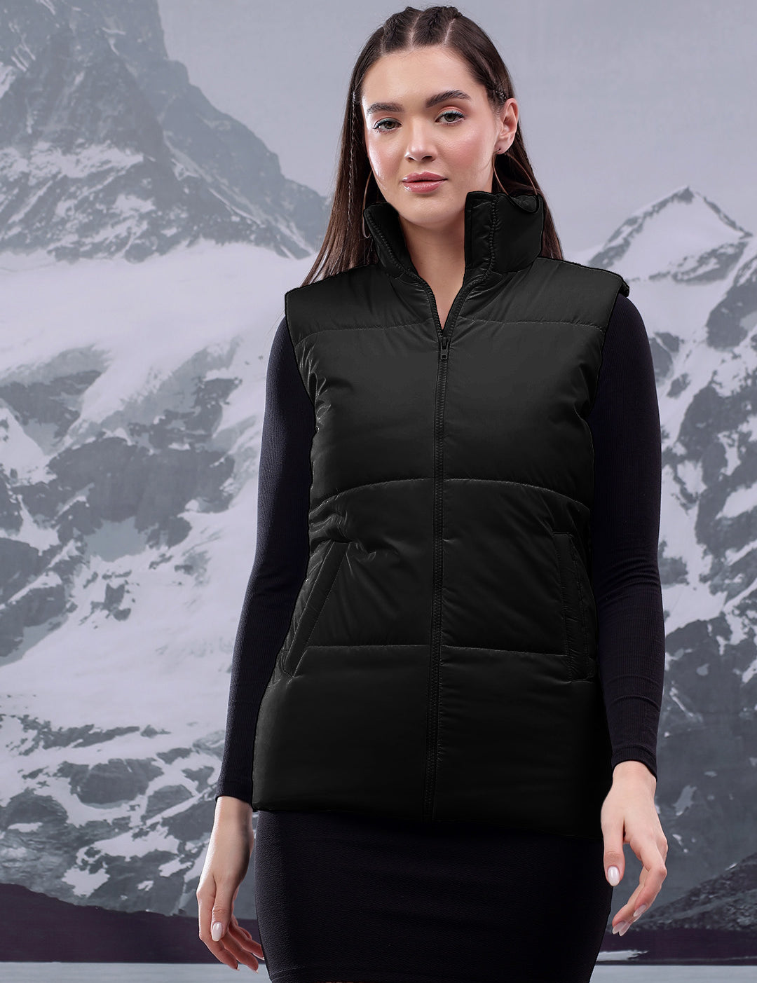 KOTTY Women's Solid Warm Water Resistant and Ultra Comfortable Winter Puffer Jacket
