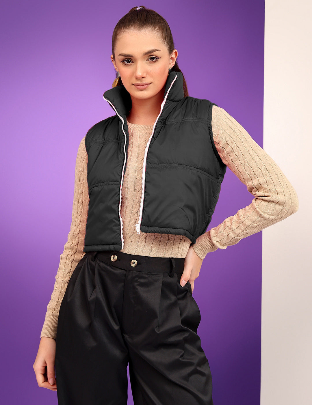 KOTTY Sleeveless Solid Women Jacket 