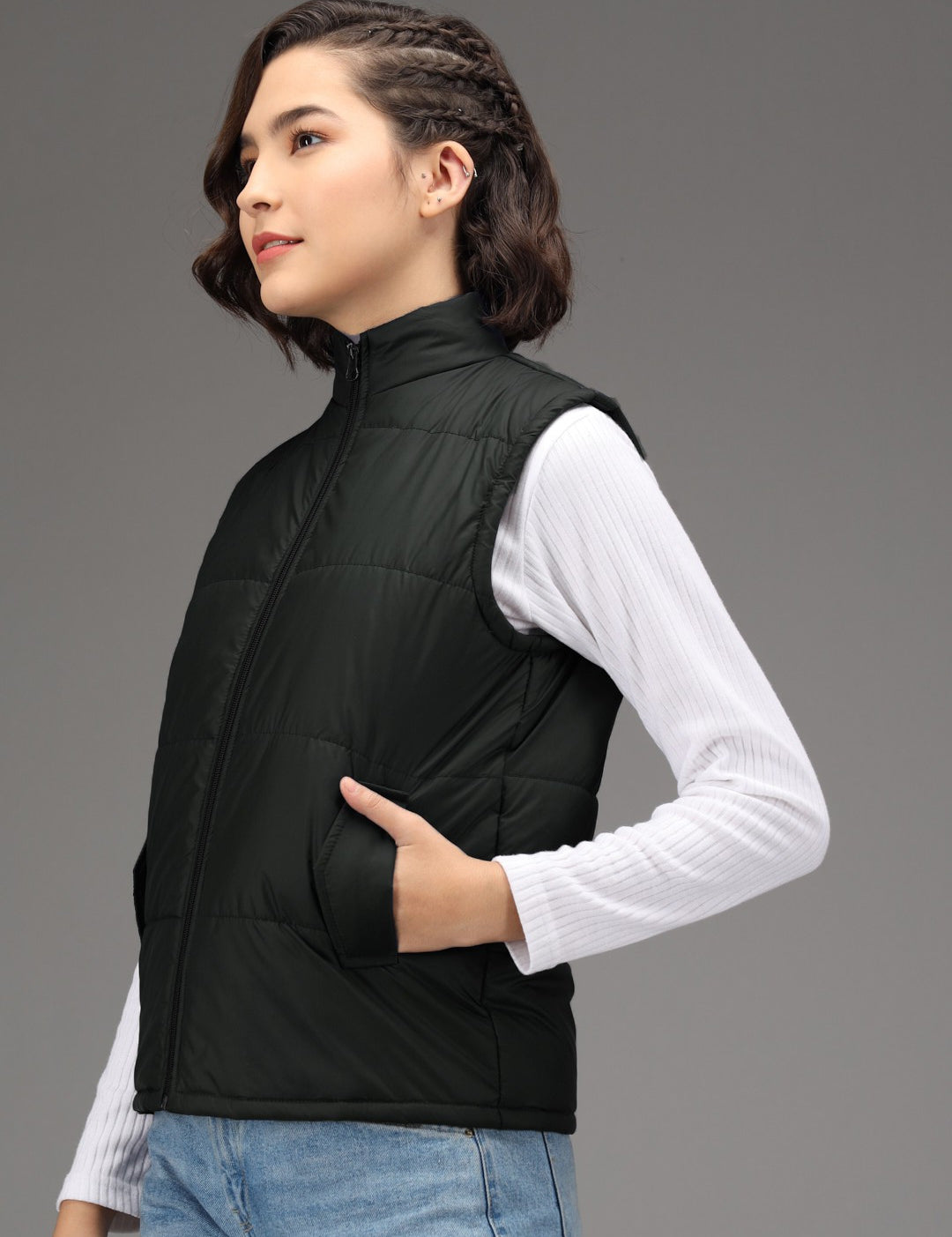 KOTTY Women's Nylon Regular Standard Length Jacket