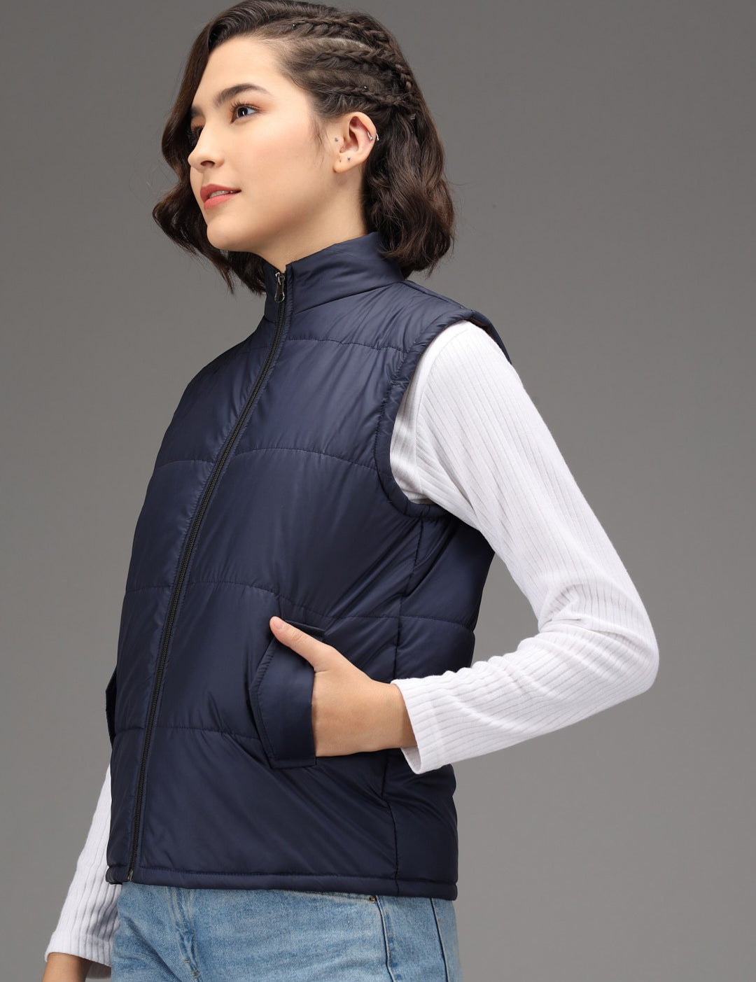 KOTTY Sleeveless Solid Women Jacket 