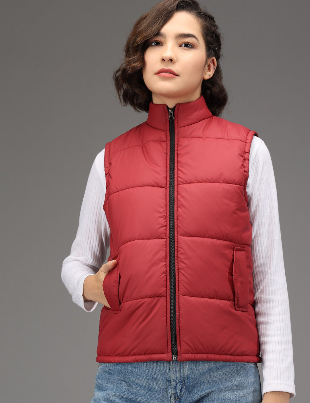 KOTTY Sleeveless Solid Women Jacket 