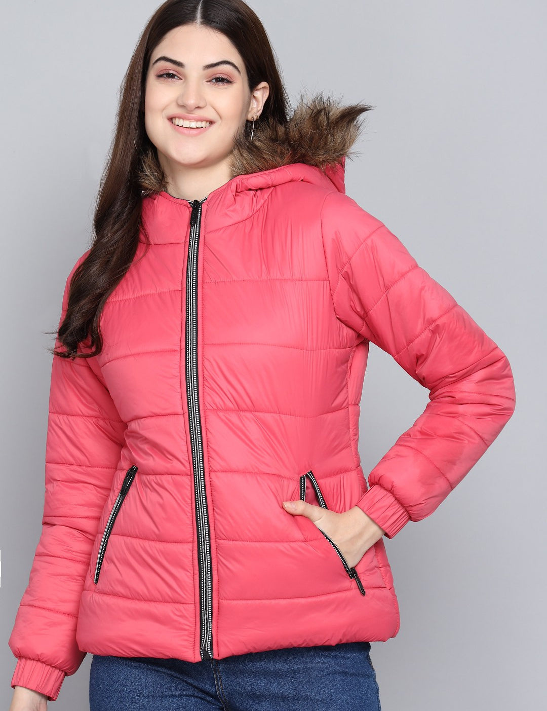 KOTTY Women Nylon Full Sleeve Standard Length Padded Puffer Jacket