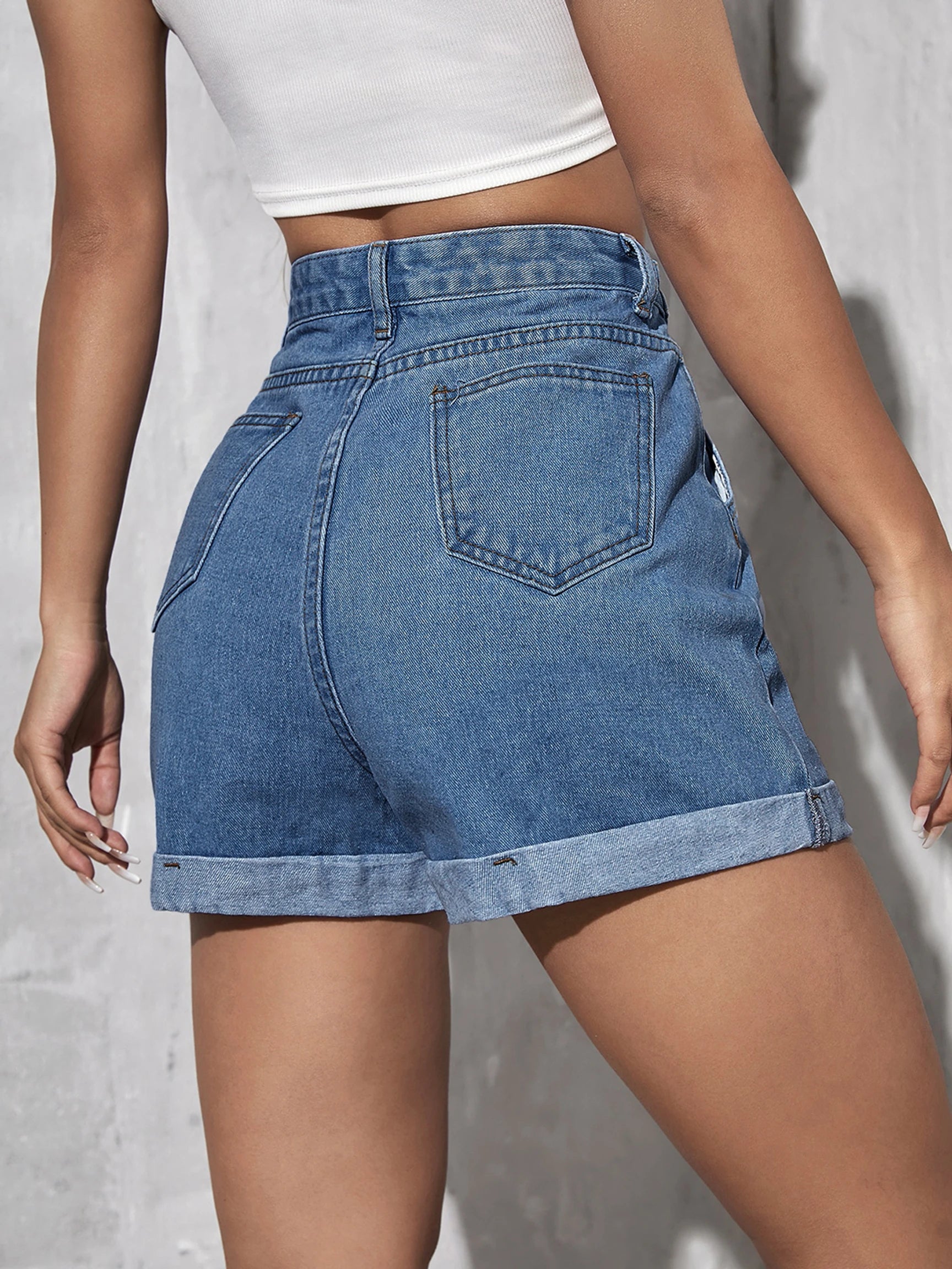 KOTTY Women's denim blue shorts