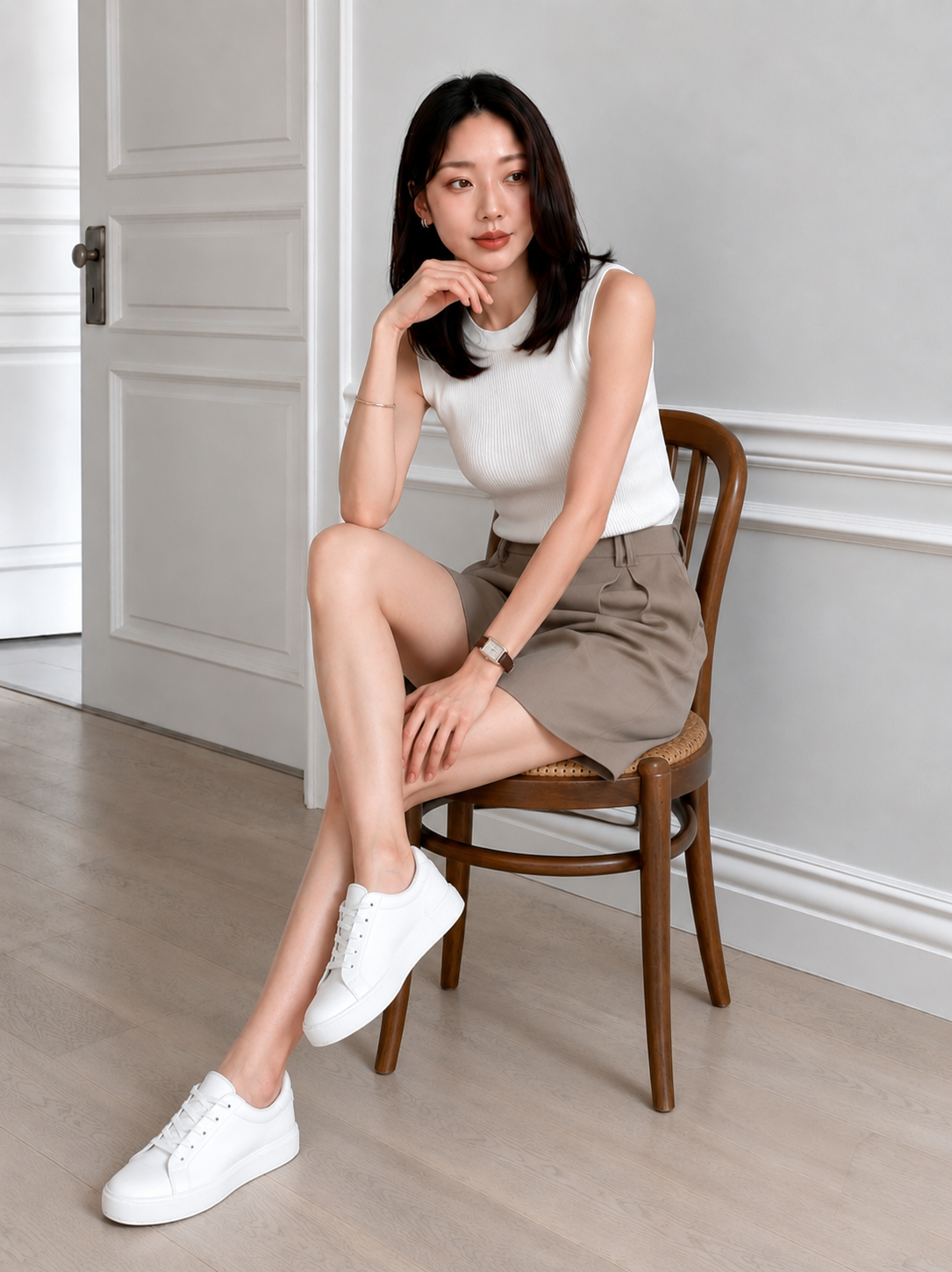 Relaxed Wide-Leg Pleated Shorts in Dark Mauve
